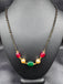 Black bead chain with multicolored Stones and Swarovski pearls
