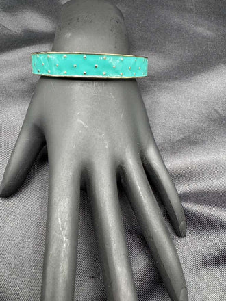 Sea green enamel paint side side-opening kada bangle/ bracelet