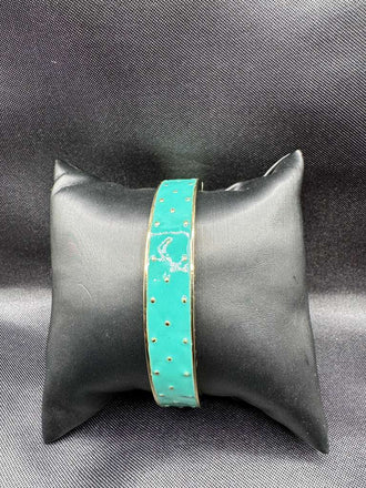 Sea green enamel paint side side-opening kada bangle/ bracelet