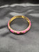 Beautiful Pink enamel paint with a gold design side side-opening kada bangle/ bracelet
