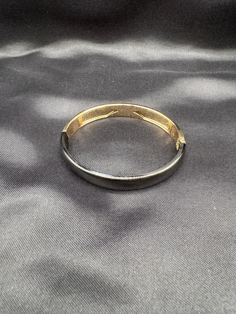 Black & Gold combination side-opening kada bangle/ bracelet