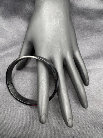 Black metal side-opening kada bangle/ bracelet