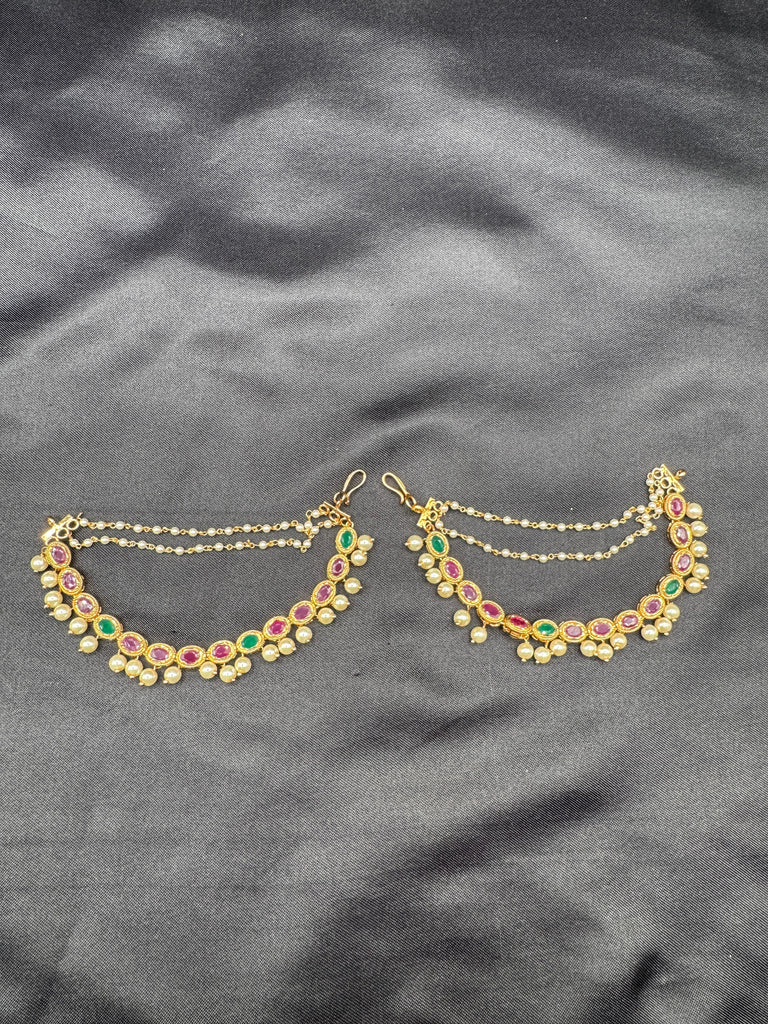 Multicolor Stones with pearls Champaswaralu