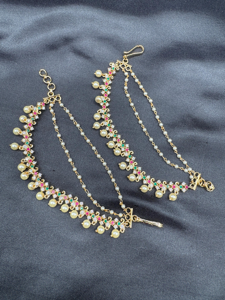 Multicolor Stones with pearls Champaswaralu