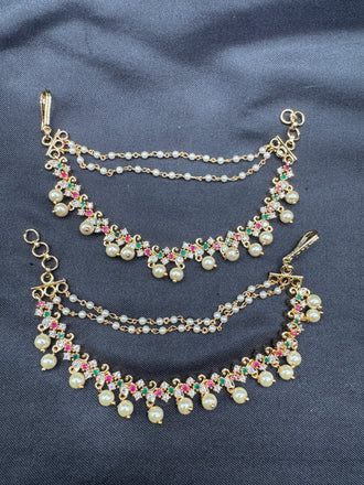 Multicolor Stones with pearls Champaswaralu