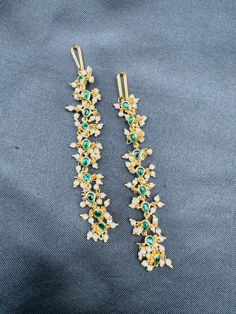 Emerald stones with pearls matilu