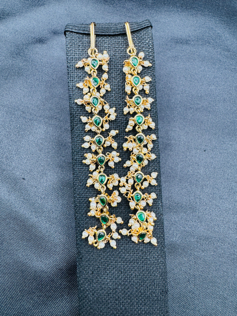 Emerald stones with pearls matilu