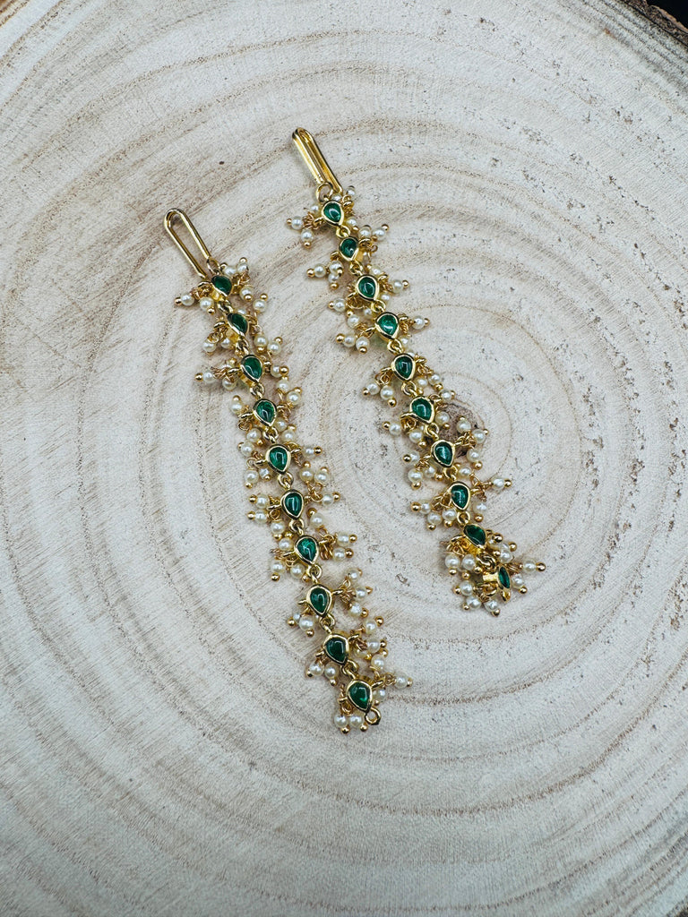 Emerald stones with pearls matilu