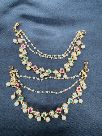 Multicolor Stones with pearls Champaswaralu