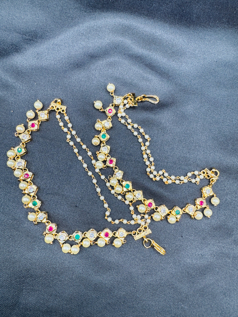 Multicolor Stones with pearls Champaswaralu