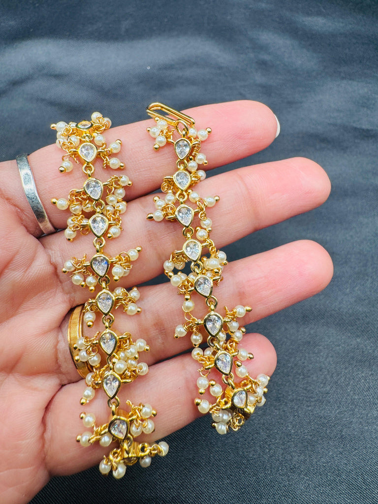 CZ stones with pearls matilu