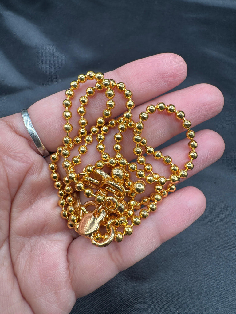 Plain gold balls set of two ankles