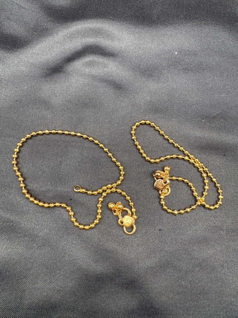 Plain gold balls set of two ankles