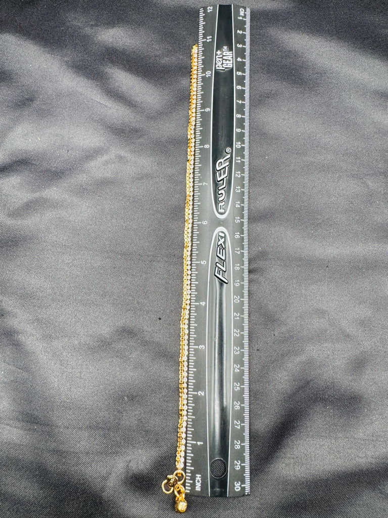 Gold with CZ stones set of 2 Anklets