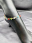 Silver multicolored stones single anklet