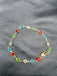Silver multicolored stones single anklet