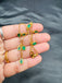 Emerald stone's gold anklet
