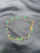 Emerald stone's gold anklet