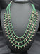 Emerald beads with CZ stones necklace
