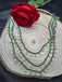 Emerald beads with CZ stones necklace