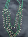 Emerald beads with CZ stones necklace