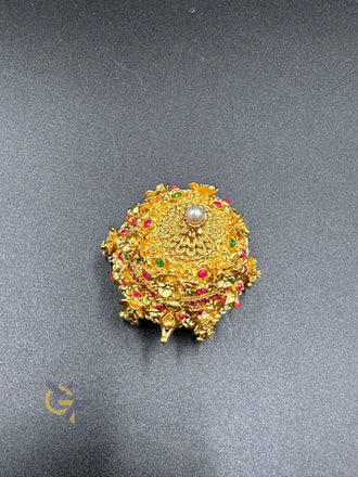 Beautiful and traditional multicolor stones turmeric and kumkum box