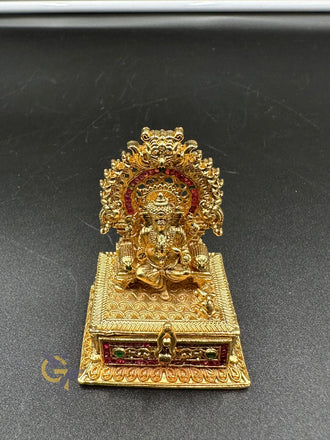 Beautiful multicolor stones with Ganesh print Kumkum & Turmeric box
