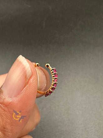 Cz Stones & Ruby stones round Pressing nose