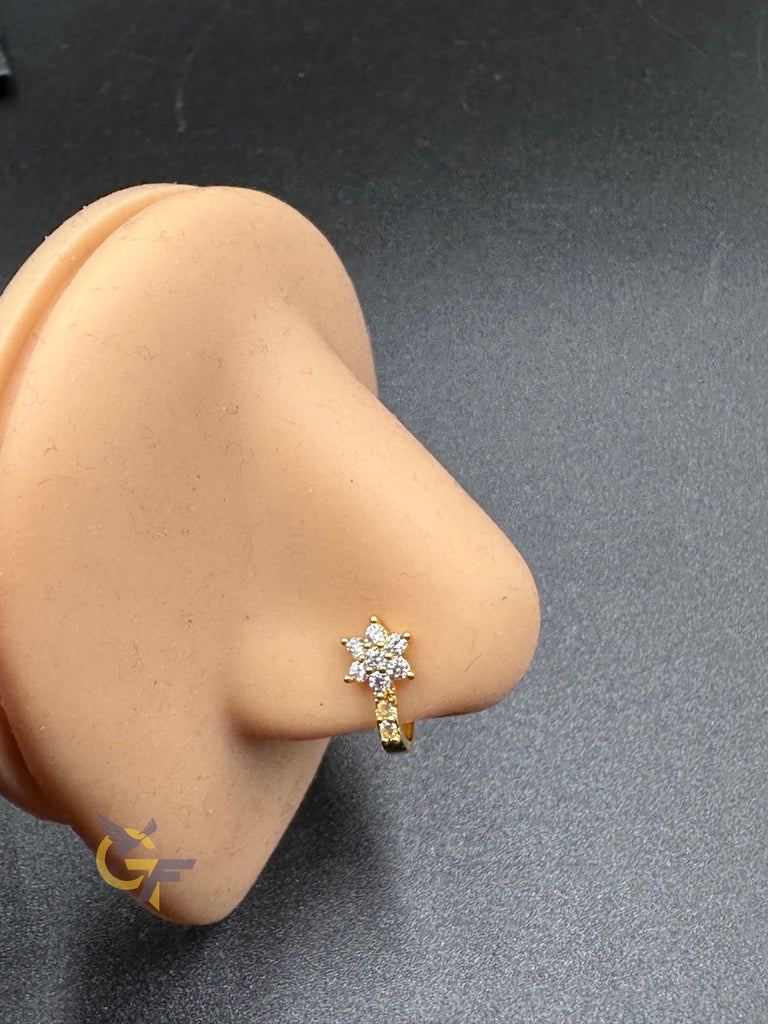 Small flower stones pressing nose pins