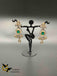 Cz stones with emerald stones German silver earrings