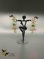 Cz stones with emerald stones German silver earrings