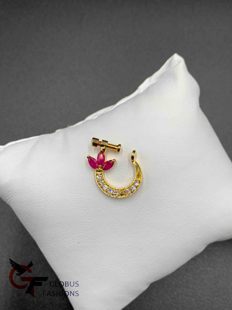 Cz stones, Ruby and multicolor stones nose rings