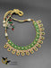 Beautiful rajwadi kundan stones with emerald stones necklace set with Tikka