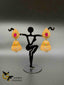 Traditional look multicolor stones and ruby with cz stones jumka earrings