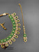 Beautiful rajwadi kundan stones with emerald stones necklace set with Tikka