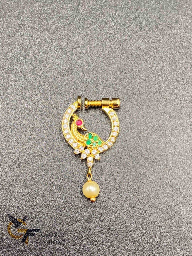 Peacock design Stones elegant nose rings