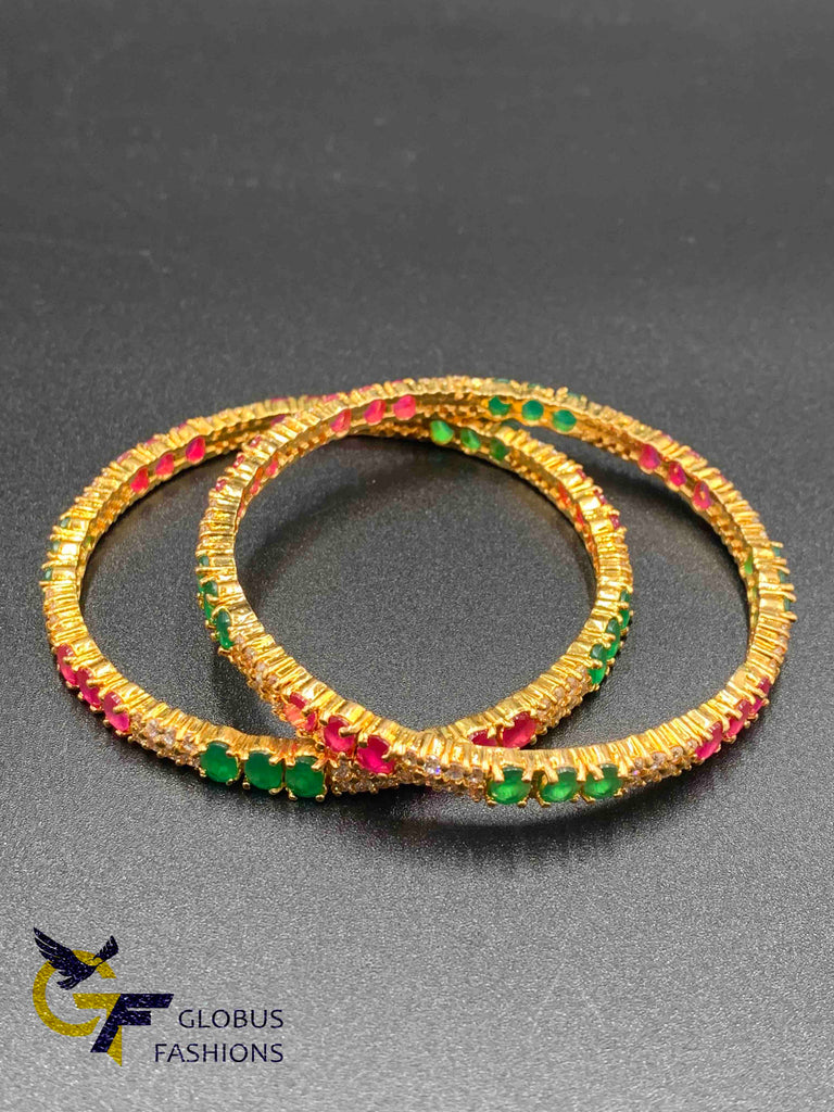 Multicolor stones set of two bangles
