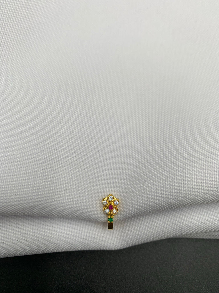 Multicolor stones small pressing nose ring
