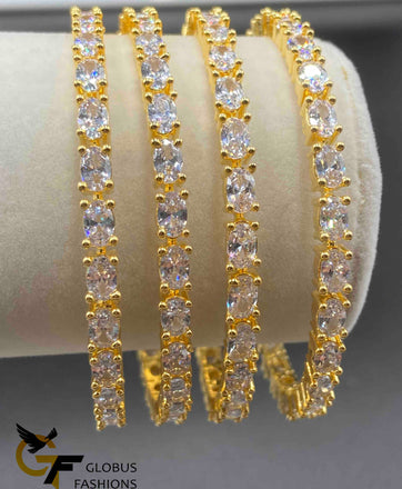 Set of 4 CZ stones bangles