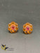 Different color stones round earrings