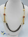 Black beads chain with stones balls and pearls