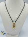 Single line black diamond beads chain with kundan stones pendant