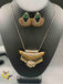 Traditional look oxidized German silver pendant with plain chain set