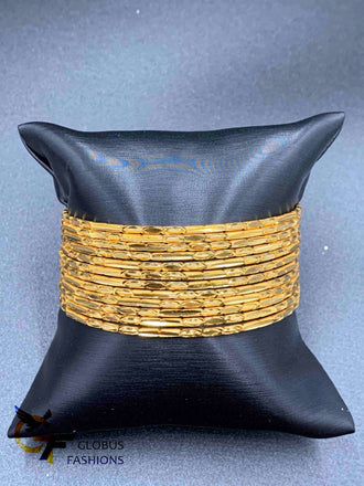 Designed gold set of 12 bangles