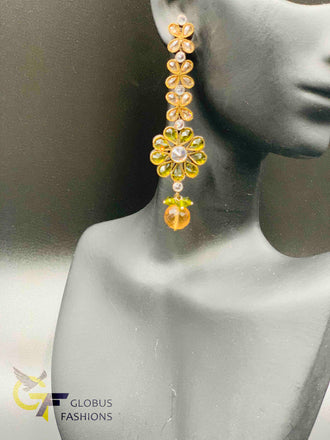 Elegant look long German silver earrings