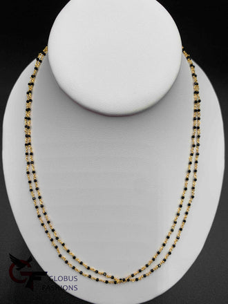 Double line black Diamond Beads Chain