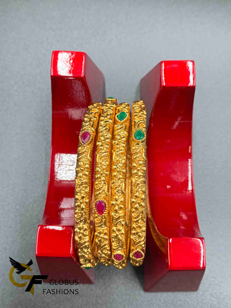 Antique look bangles with multicolor stones