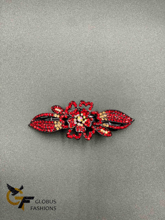 Blue and Red color stones hair clip