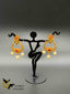 Small multicolor stones with pearls chandbali earrings