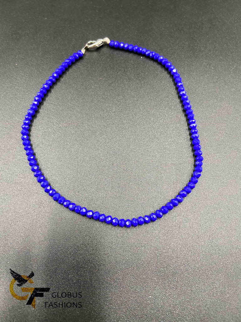 Dark blue Crystal beads single anklet